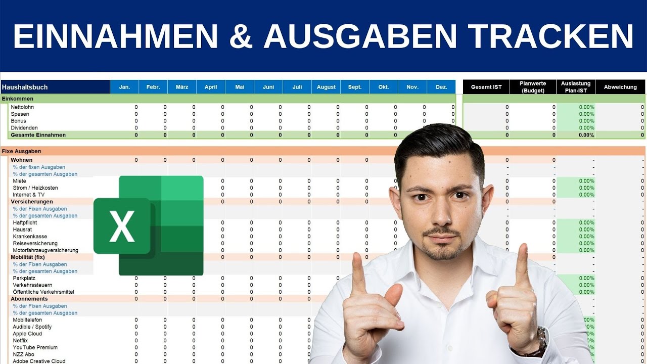 Excel HAUSHALTSBUCH zum Sparen & Budgetieren + Anleitung und VORLAGE 2023 📊 | CercaMoney